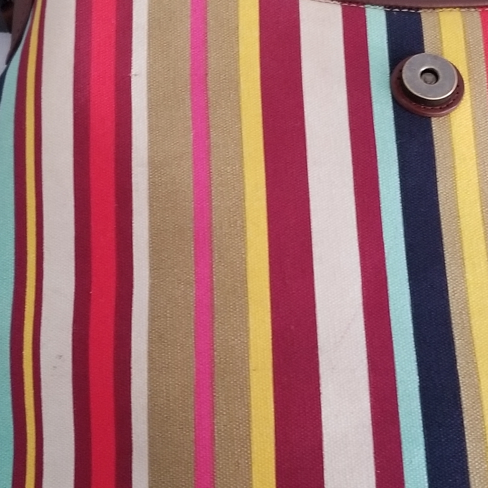 Fossil Colorful Canvas Striped Shoulder Handbag - image 6